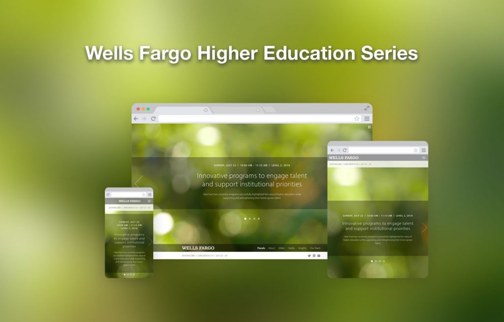 Wells Fargo Higher Education Series retina responsive web design